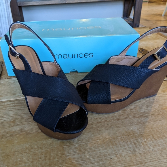 Maurices Shoes - Maurices Black Wedge Sandals